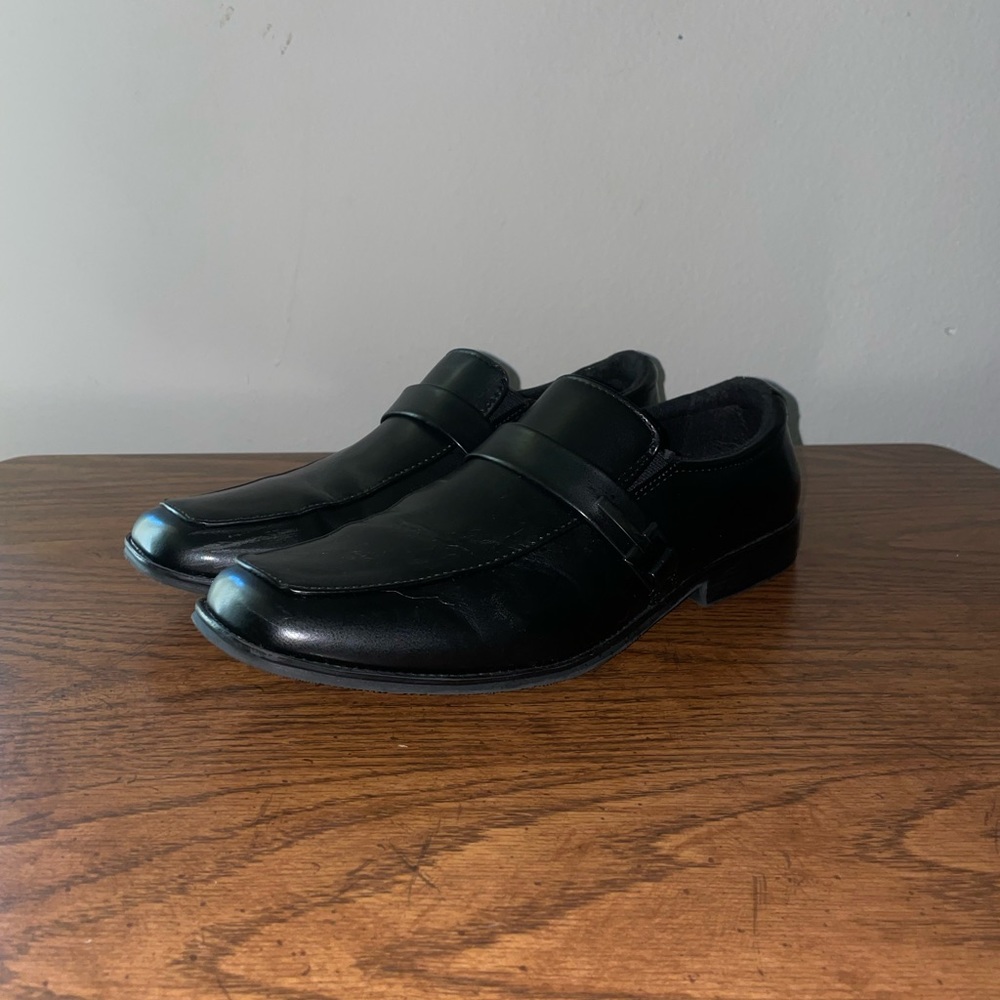 Black Dress Shoes Silver Buckle Size 8.5 M